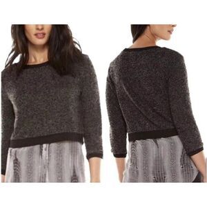 Elie Tahari Design Nation Layered NY Boucle Sweater Top/‎ Shirt Hem